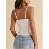 image:imageMakeMeChic Womens Lace Corset Top Spaghetti Strap Bustier Y2k Going Out Crop TopWhite