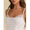 image:imageMakeMeChic Womens Lace Corset Top Spaghetti Strap Bustier Y2k Going Out Crop TopWhite