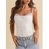 image:imageMakeMeChic Womens Lace Corset Top Spaghetti Strap Bustier Y2k Going Out Crop TopWhite
