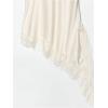 image:imageMakeMeChic Womens Lace Satin Asymmetrical Tops Spaghetti Strap Contrast Mini DressBeige