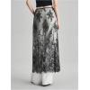 image:imageMakeMeChic Womens Lace Skirt Floral Mesh Wrap Tie Side Elegant Coverup Fall SkirtsBlack