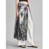 image:imageMakeMeChic Womens Lace Skirt Floral Mesh Wrap Tie Side Elegant Coverup Fall SkirtsBlack