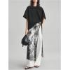 image:imageMakeMeChic Womens Lace Skirt Floral Mesh Wrap Tie Side Elegant Coverup Fall SkirtsBlack