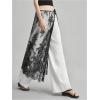image:imageMakeMeChic Womens Lace Skirt Floral Mesh Wrap Tie Side Elegant Coverup Fall SkirtsBlack