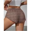image:imageMakeMeChic Womens Pajama Bottoms Floral Print Tie Front Micro Short Side Slit Summer Lounge ShortsBrown