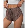 image:imageMakeMeChic Womens Pajama Bottoms Floral Print Tie Front Micro Short Side Slit Summer Lounge ShortsBrown