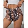 image:imageMakeMeChic Womens Pajama Bottoms Floral Print Tie Front Micro Short Side Slit Summer Lounge ShortsBrown Polka Dots