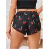 image:imageMakeMeChic Womens Pajama Bottoms Floral Print Tie Front Micro Short Side Slit Summer Lounge ShortsRed and Black