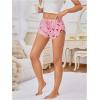 image:imageMakeMeChic Womens Pajama Bottoms Floral Print Tie Front Micro Short Side Slit Summer Lounge ShortsRed and Pink