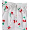 image:imageMakeMeChic Womens Pajama Bottoms Floral Print Tie Front Micro Short Side Slit Summer Lounge ShortsRed and White