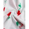image:imageMakeMeChic Womens Pajama Bottoms Floral Print Tie Front Micro Short Side Slit Summer Lounge ShortsRed and White