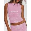 image:imageMakeMeChic Womens Sparkly Sequin Tops Y2k Sleeveless Crop Going Out Rave Tops ClubwearPink
