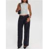 image:imageMakeMeChic Womens Sparkly Sequin Tops Y2k Sleeveless Crop Going Out Rave Tops ClubwearWhite B
