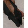 image:imageMakeMeChic Womens Summer 2 Piece Sets Backless Halter Tank Top Wide Leg Linen Pants Set Vacation OutfitsBlack