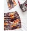 image:imageMakeMeChic Womens Summer 2 Piece Sets Mesh Open Back Halter Top Camisole Pencil Mini Skirt Set Vacation OutfitsOrange Brown