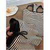 image:imageMakeMeChic Womens Summer 2 Piece Sets Striped Tank Tops Shorts SetBlack White