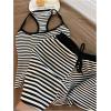 image:imageMakeMeChic Womens Summer 2 Piece Sets Striped Tank Tops Shorts SetBlack White