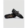 image:imageMakeMeChic Womens Summer Ballet Flats Brown Suede Loafers Bow Knot Buckle Closed Toe Leather ShoesBlack Plain