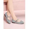 image:imageMakeMeChic Womens Summer Ballet Flats Brown Suede Loafers Bow Knot Buckle Closed Toe Leather ShoesLight Blue