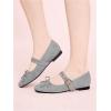 image:imageMakeMeChic Womens Summer Ballet Flats Brown Suede Loafers Bow Knot Buckle Closed Toe Leather ShoesLight Blue