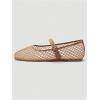 image:imageMakeMeChic Womens Summer Ballet Flats Brown Suede Loafers Bow Knot Buckle Closed Toe Leather ShoesLight Brown