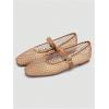 image:imageMakeMeChic Womens Summer Ballet Flats Brown Suede Loafers Bow Knot Buckle Closed Toe Leather ShoesLight Brown