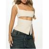 image:imageMakeMeChic Womens Summer Cute Dressy Tops Trendy Backless Tank Top Cut Out Sleeveless ShirtApricot