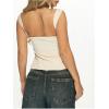 image:imageMakeMeChic Womens Summer Cute Dressy Tops Trendy Backless Tank Top Cut Out Sleeveless ShirtApricot