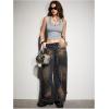 image:imageMakeMeChic Womens Y2k Grommet Eyelet Halter Tank Tops Going Out Backless Sleeveless Tops Basic Cami Crop StreetwearGrey