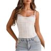 image:imageMakeMeChic Womens Lace Corset Top Spaghetti Strap Bustier Y2k Going Out Crop TopWhite
