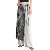 image:imageMakeMeChic Womens Lace Skirt Floral Mesh Wrap Tie Side Elegant Coverup Fall SkirtsBlack