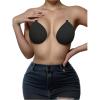 image:imageMakeMeChic Womens Sticky Bra Push Up Backless Adhesive Bra Halter Invisible Clear Bra Nipple CoversBlack