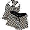 image:imageMakeMeChic Womens Summer 2 Piece Sets Striped Tank Tops Shorts SetBlack White