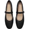 image:imageMakeMeChic Womens Summer Ballet Flats Brown Suede Loafers Bow Knot Buckle Closed Toe Leather ShoesBlack Plain