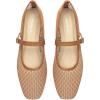 image:imageMakeMeChic Womens Summer Ballet Flats Brown Suede Loafers Bow Knot Buckle Closed Toe Leather ShoesLight Brown