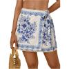 image:imageMakeMeChic Womens Summer Tropical Print High Waisted Shorts Wide Leg Boho Vacation SkortsBoho Light Blue