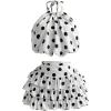 image:imageMakeMeChic Womens Y2k 2 Piece Outfits Polka Dots Halter Bubble Crop Tops Ruffle Mini Skirt SetWhite