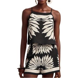 image:imageMakeMeChic Womens Summer Vacation Outfit 2 Piece Set Boho Cami Crop Tops Shorts SetMulticolor