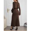 image:imageMakeMeChic Womens Maternity 2 Piece Outfits Long Sleeve Shrug and Long Cami Dress Pregnancy SetBrown