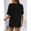 image:imageMakeMeChic Womens Maternity 2 Piece Outfits Pajamas Lounge Sets Summer Short Sleeve Rib Knit Tee Top and Short Mama ClothesBlack