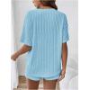 image:imageMakeMeChic Womens Maternity 2 Piece Outfits Pajamas Lounge Sets Summer Short Sleeve Rib Knit Tee Top and Short Mama ClothesMint Blue