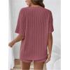 image:imageMakeMeChic Womens Maternity 2 Piece Outfits Pajamas Lounge Sets Summer Short Sleeve Rib Knit Tee Top and Short Mama ClothesRusty Rose