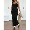 image:imageMakeMeChic Womens Maternity 2 Piece Outfits Sleeveless Long Cami Dress and Crop Tops SetMulticolor