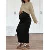 image:imageMakeMeChic Womens Maternity 2 Piece Outfits Sleeveless Long Cami Dress and Crop Tops SetMulticolor