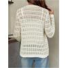 image:imageMakeMeChic Womens Maternity Cardigan Crochet Tie V Neck Long Sleeve Pregnancy SweatersWhite
