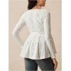 image:imageMakeMeChic Womens Maternity Clothes Spring Lace V Neck Long Sleeve Tie Front Babydoll Pregnancy TopsApricot
