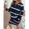 image:imageMakeMeChic Womens Maternity Dresses Set 2 Piece Outfits Striped Crew Neck T Shirt and Cami Dress Lounge SetsBlue