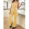 image:imageMakeMeChic Womens Maternity Sets 2 Piece Summer Outfits Ruched Tube Top and Pants Pregnancy Matching SetYellow