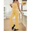 image:imageMakeMeChic Womens Maternity Sets 2 Piece Summer Outfits Ruched Tube Top and Pants Pregnancy Matching SetYellow