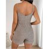 image:imageMakeMeChic Womens Maternity Summer Cami Romper V Neck Rib Knit Pregnancy Short Overalls Jumpsuit Vacation OutfitsApricot